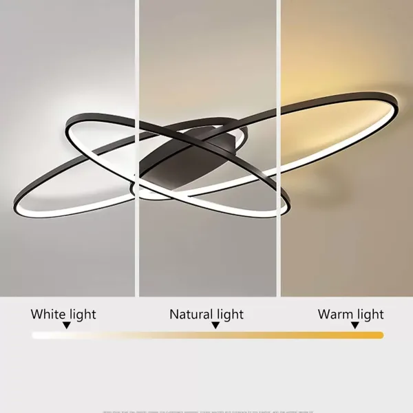Lámpara de techo LED moderna de techo geométrica de 70 W，moderna y chic, con pantalla de acrílico, brillo ajustable [Clase energética A++] (negro)