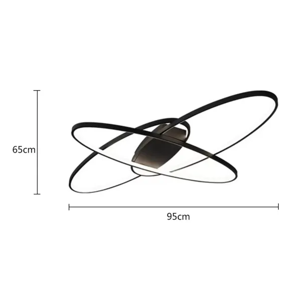 Lámpara de techo LED moderna de techo geométrica de 70 W，moderna y chic, con pantalla de acrílico, brillo ajustable [Clase energética A++] (negro)