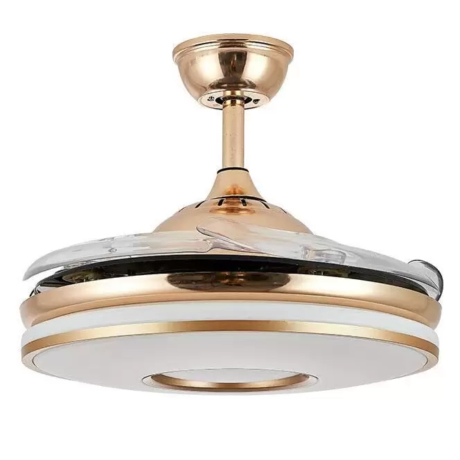 Ventilador de techo regulable de 100 cm, con mando a distancia, lámpara de techo con 4 cuchillas retráctiles, ventiladores de techo con iluminación