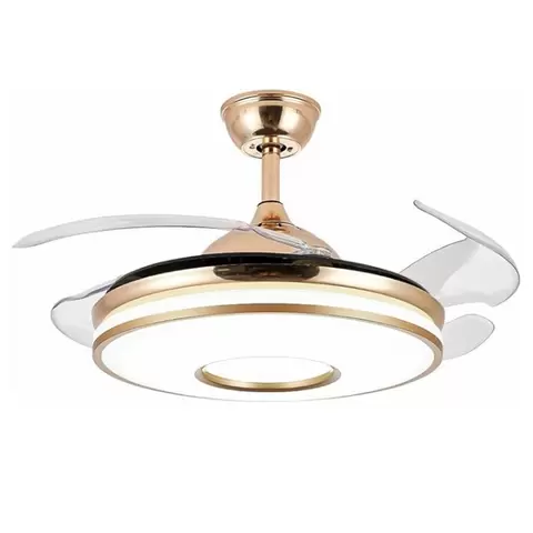 Ventilador de techo regulable de 100 cm, con mando a distancia, lámpara de techo con 4 cuchillas retráctiles, ventiladores de techo con iluminación