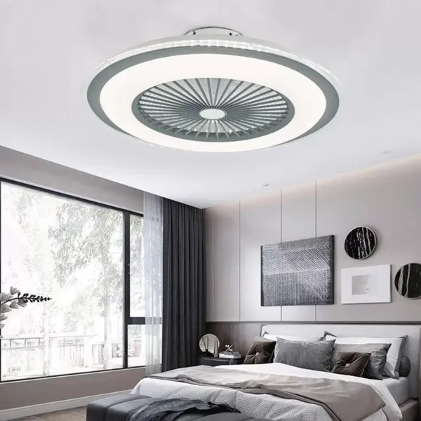 Ventilador de techo LED (60 W, con iluminación LED y mando a distancia, regulable, silencioso