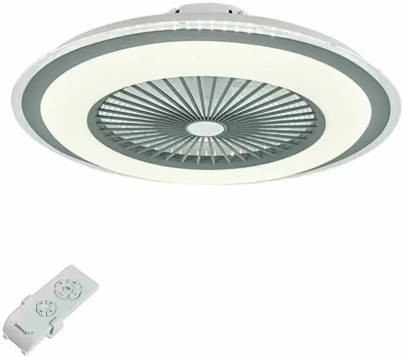 Ventilador de techo LED (60 W, con iluminación LED y mando a distancia, regulable, silencioso