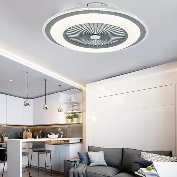 Ventilador de techo LED (60 W, con iluminación LED y mando a distancia, regulable, silencioso
