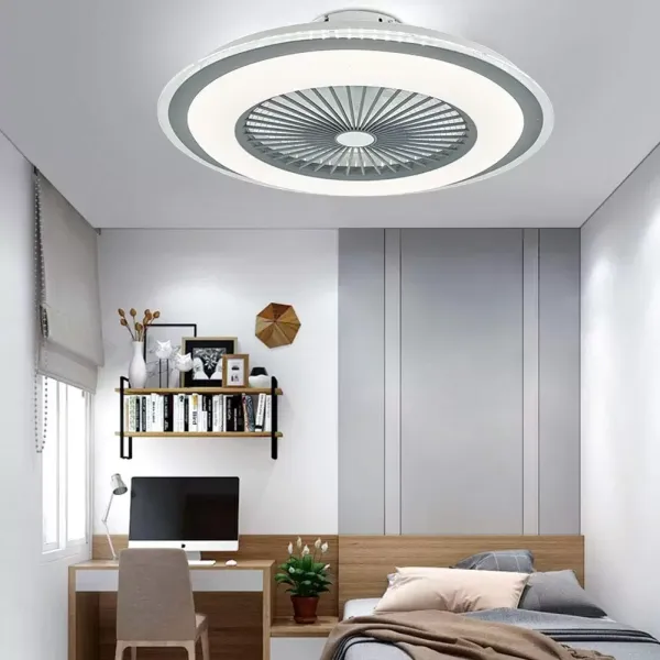 Ventilador de techo LED (60 W, con iluminación LED y mando a distancia, regulable, silencioso