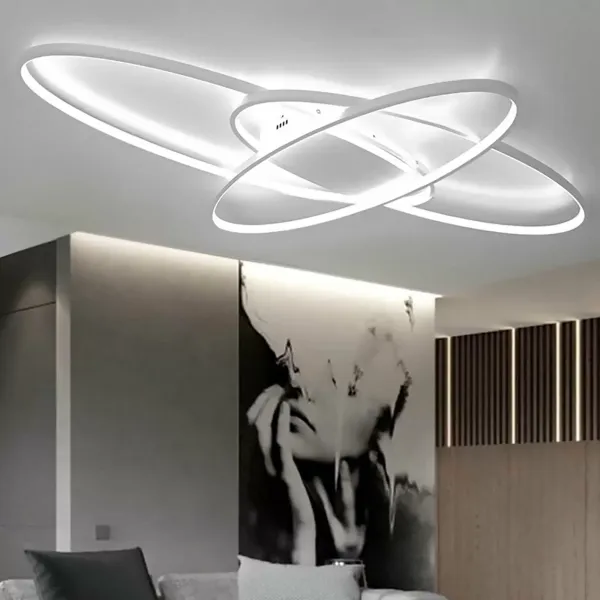Lámpara de techo geométrica de 70 W, regulable, lúmenes de salida de luz para dormitorio, salón, pasillo, cocina