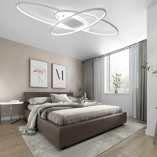 Lámpara de techo geométrica de 70 W, regulable, lúmenes de salida de luz para dormitorio, salón, pasillo, cocina