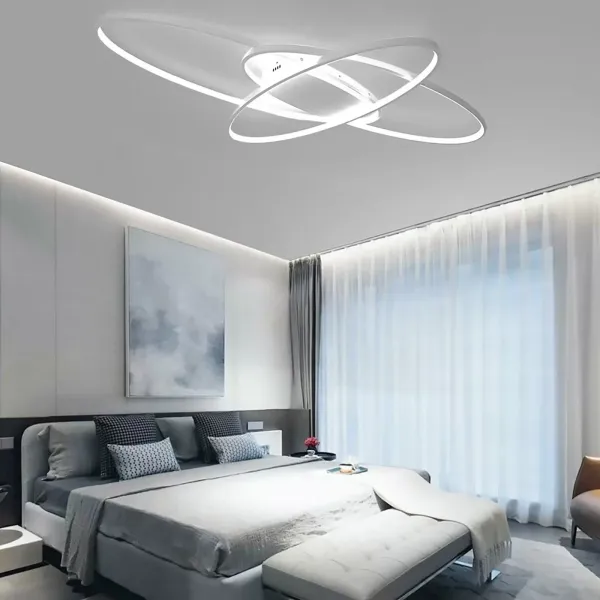 Lámpara de techo geométrica de 70 W, regulable, lúmenes de salida de luz para dormitorio, salón, pasillo, cocina