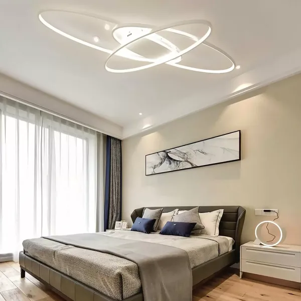 Lámpara de techo geométrica de 70 W, regulable, lúmenes de salida de luz para dormitorio, salón, pasillo, cocina