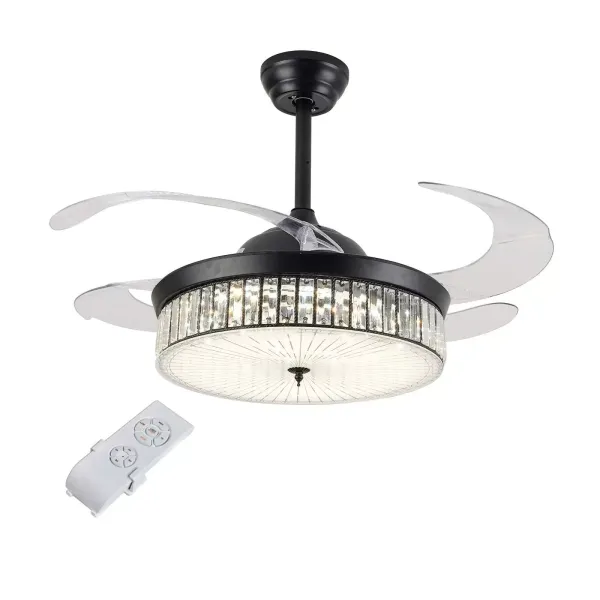 Ventilador de techo con Luz de 36 W, 42 pulgadas, regulador de temperatura, tres colores, mando a distancia, 3 velocidades