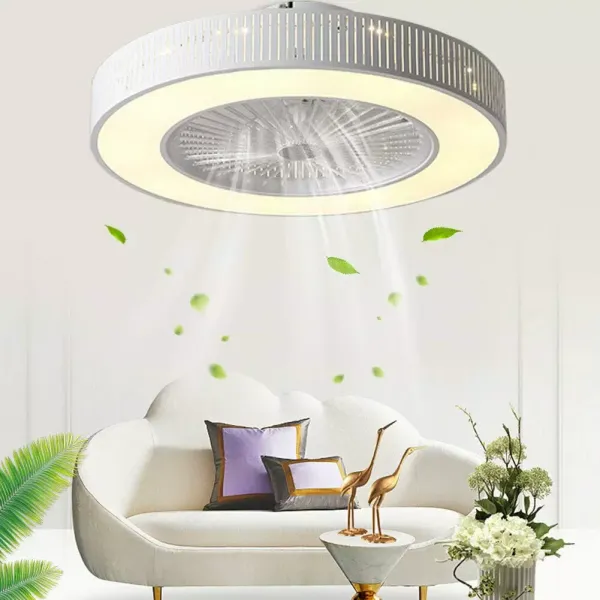 CNCEST 23 pulgadas Lámpara colgante con ventilador(Blanca)