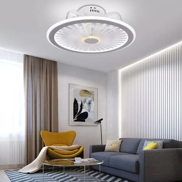 CNCEST Ventilador de Techo con Luz Regulable Lámpara LED de Ventilador de Sala de 32 W, con control remoto luz de ventilador invisible, tricolor