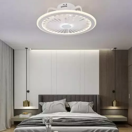 CNCEST Ventilador de Techo con Luz Regulable Lámpara LED de Ventilador de Sala de 32 W, con control remoto luz de ventilador invisible, tricolor