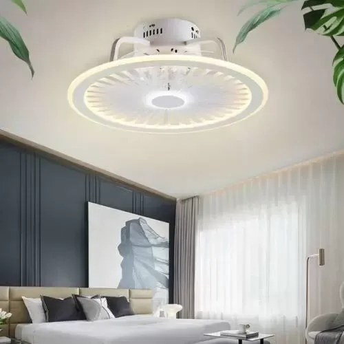 CNCEST Ventilador de Techo con Luz Regulable Lámpara LED de Ventilador de Sala de 32 W, con control remoto luz de ventilador invisible, tricolor