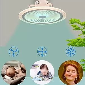 CNCEST Ventilador de Techo con Luz Regulable Lámpara LED de Ventilador de Sala de 32 W, con control remoto luz de ventilador invisible, tricolor