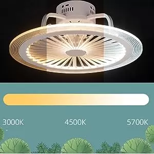 CNCEST Ventilador de Techo con Luz Regulable Lámpara LED de Ventilador de Sala de 32 W, con control remoto luz de ventilador invisible, tricolor