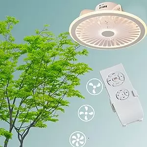 CNCEST Ventilador de Techo con Luz Regulable Lámpara LED de Ventilador de Sala de 32 W, con control remoto luz de ventilador invisible, tricolor