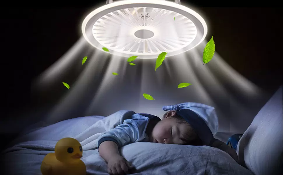 CNCEST Ventilador de Techo con Luz Regulable Lámpara LED de Ventilador de Sala de 32 W, con control remoto luz de ventilador invisible, tricolor