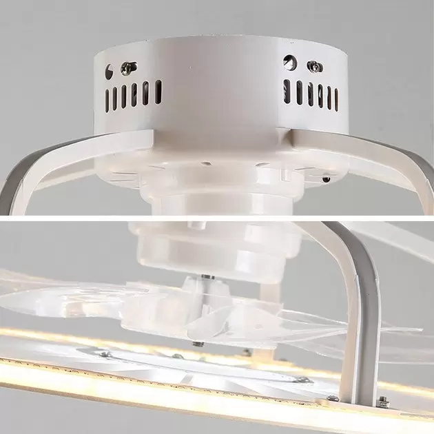 Ventilador de techo de 18,5 pulgadas con lámpara de ventilador Lámpara de luz LED rosa