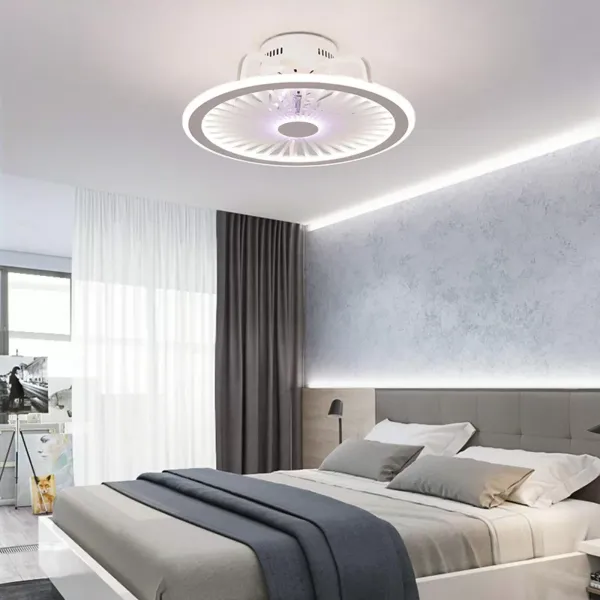 Ventilador de techo de 18,5 pulgadas con lámpara de ventilador Lámpara de luz LED rosa Ventilador de techo de 18,5 pulgadas con lámpara de ventilador Lámpara de luz LED rosa