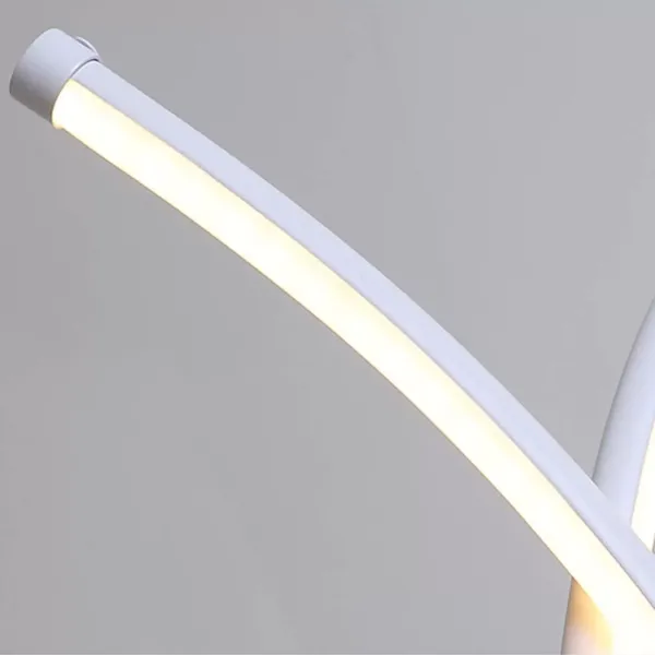 Lámpara de pie LED en espiral, color blanco, regulable, 30 W, 220 V, interruptor de botón, moderno y sencillo, iluminación decorativa para salón