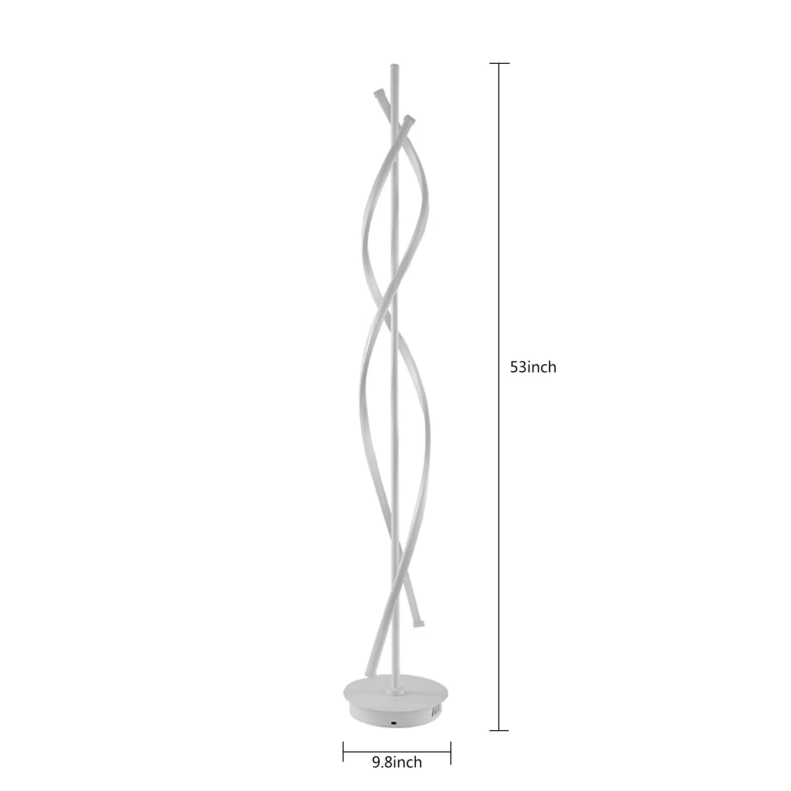Lámpara de pie LED en espiral, color blanco, regulable, 30 W, 220 V, interruptor de botón, moderno y sencillo, iluminación decorativa para salón
