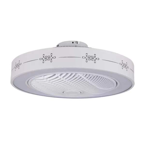 Moderno ventilador de techo con iluminación – 23 pulgadas LED Fan lámpara de techo con mando a distancia regulable redonda