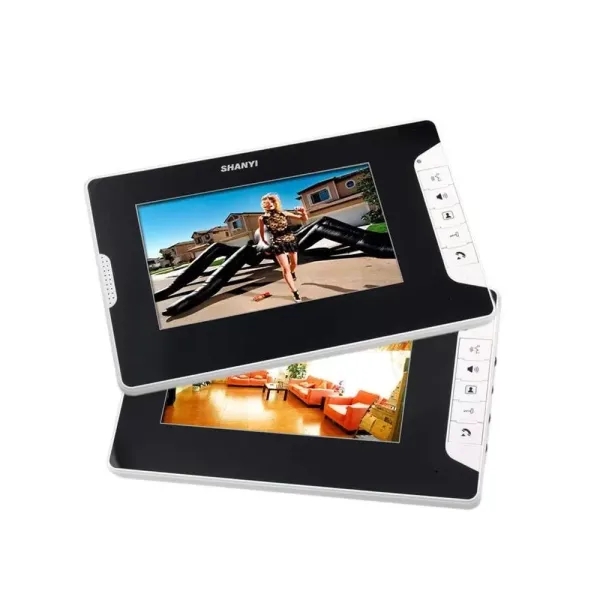 Interfono de puerta de 7 pulgadas con infrarrojos y visión nocturna, con 2 monitores, timbre de audio, interfono visual, IP65