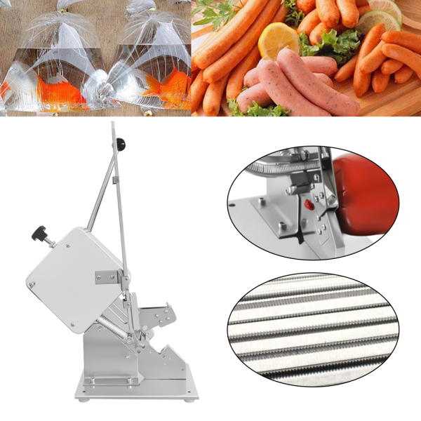 Máquina de sellado de acero inoxidable Sellador manual en forma de U para el hogar para salchichas Bolsa de plástico Plata