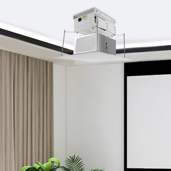 Soporte de techo eléctrico para proyector de 100 cm de elevación con mando a distancia y carga máxima de 10 kg