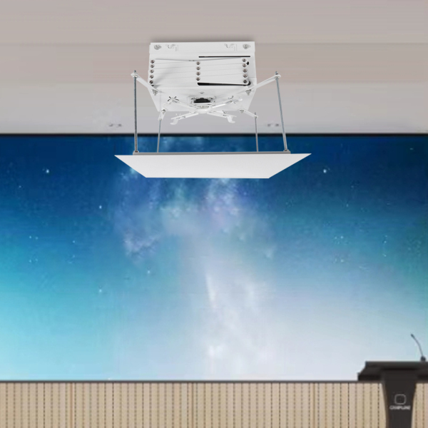 Soporte de techo eléctrico para proyector de 100 cm de elevación con mando a distancia y carga máxima de 10 kg