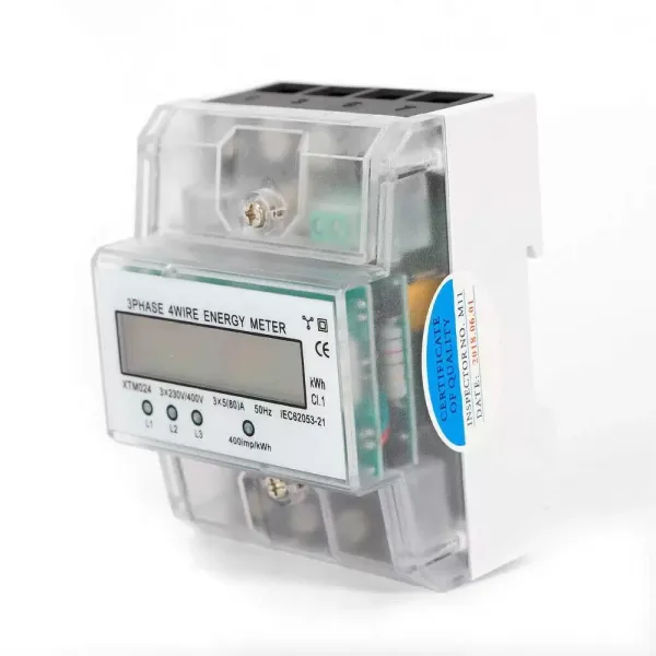 Contador eléctrico digital trifásico (4 cables, 230 V/400 V)