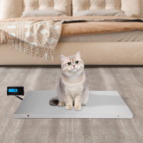 CNCEST Báscula digital de mesa para paquetes de 300 kg, de acero inoxidable, con plataforma grande, para mascotas