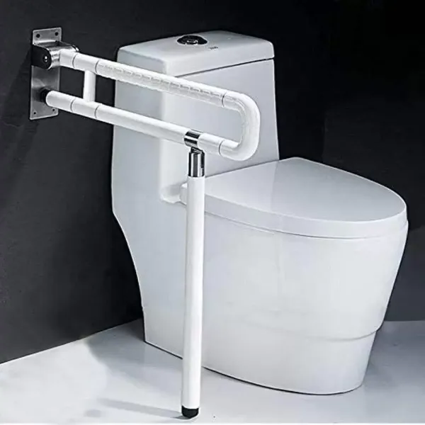 Asidero de seguridad antideslizante para el baño, de acero inoxidable,  (blanco, 75 cm)