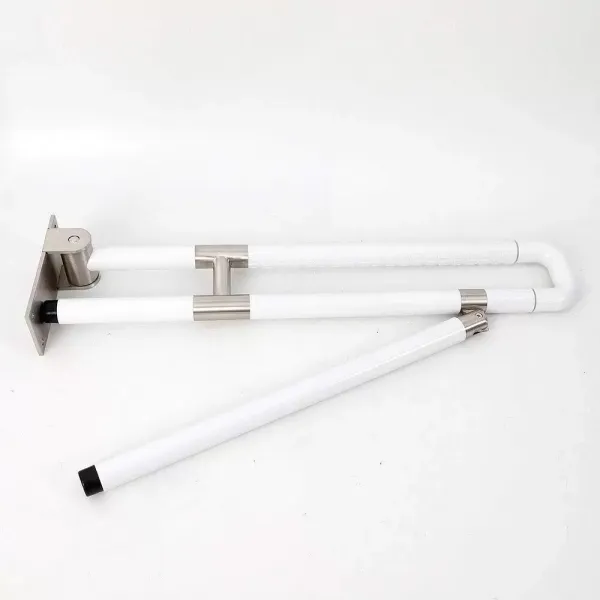 Asidero de seguridad antideslizante para el baño, de acero inoxidable,  (blanco, 75 cm)