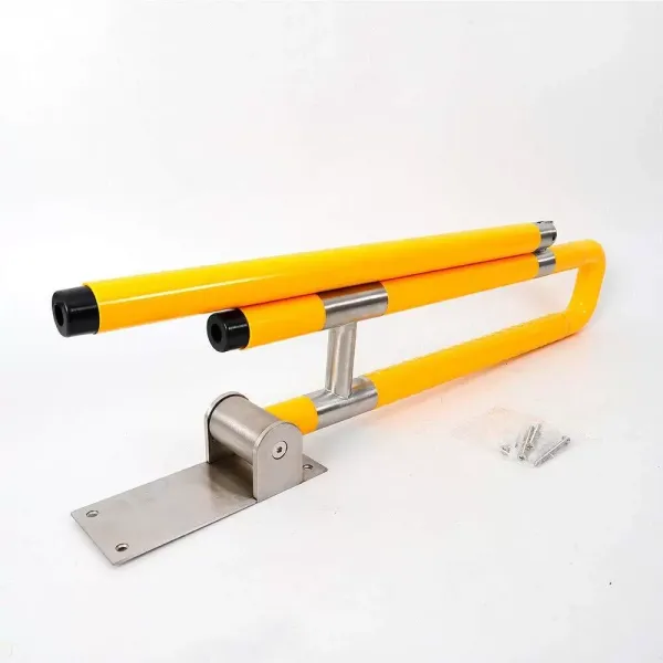 Tirador plegable de pared, para ducha, inodoro, agarre de soporte, de seguridad, antideslizante, para montaje en pared (75 cm, amarillo)