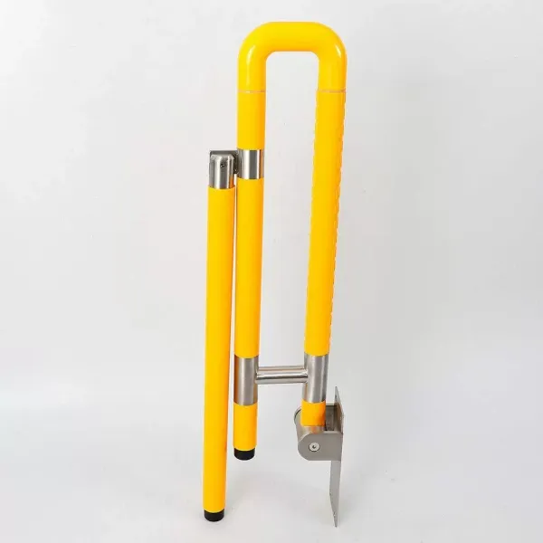 Tirador plegable de pared, para ducha, inodoro, agarre de soporte, de seguridad, antideslizante, para montaje en pared (75 cm, amarillo)