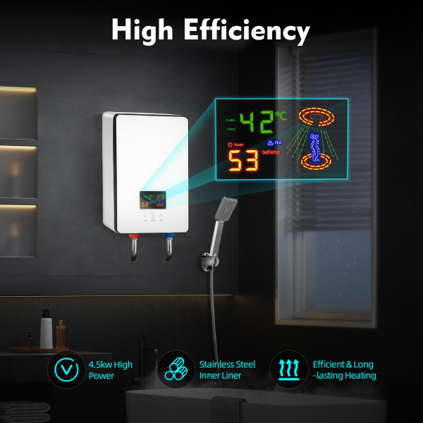 Juego de calentador de agua caliente digital de 6500 W, 220 V, para ducha
