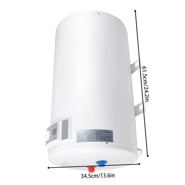 Calentador eléctrico de agua caliente de 35 L, 2 kW, con manguera y juego de ducha, temperatura ajustable 30-75 ℃, calentamiento instantáneo