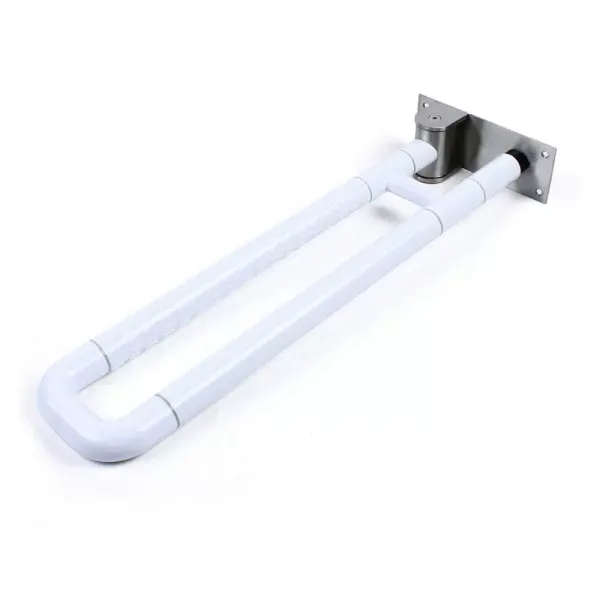 Asa de soporte para inodoro de 60 cm, asa plegable, ayuda para levantarse, asa de soporte para pasamanos de inodoro (blanco)
