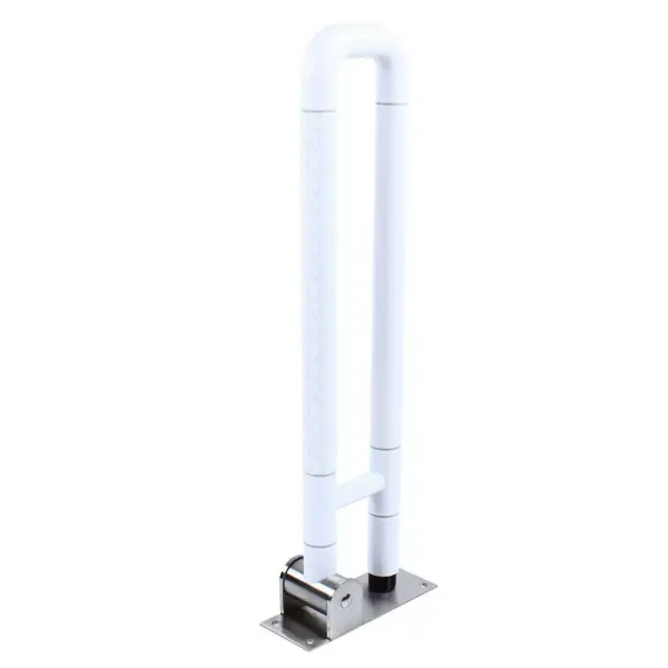 Asa de soporte para inodoro de 60 cm, asa plegable, ayuda para levantarse, asa de soporte para pasamanos de inodoro (blanco)