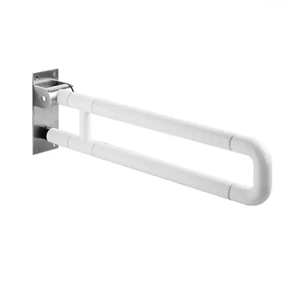 Asa de soporte para inodoro de 60 cm, asa plegable, ayuda para levantarse, asa de soporte para pasamanos de inodoro (blanco)