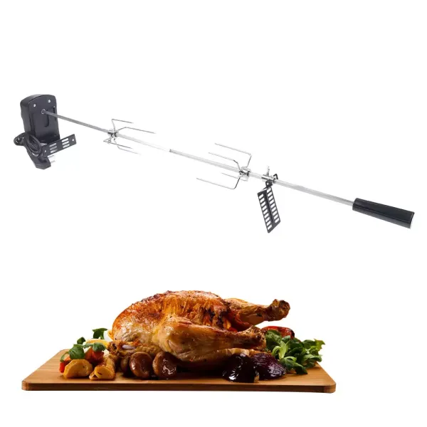Juego de pincho para barbacoa con forma de anillo y accesorios para asar, 220 V – 240 V, pincho giratorio de 2 – 3 U/m, soporte para motor, asador