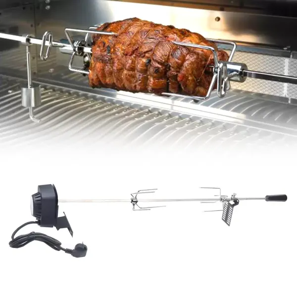 Juego de pincho para barbacoa con forma de anillo y accesorios para asar, 220 V – 240 V, pincho giratorio de 2 – 3 U/m, soporte para motor, asador