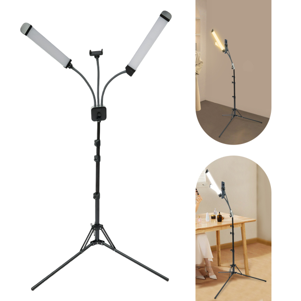 Lámpara de extensión de pestañas USB flexible con temperatura de color y brillo ajustables, para maquillaje con iluminación óptima (40 W, 220 V)