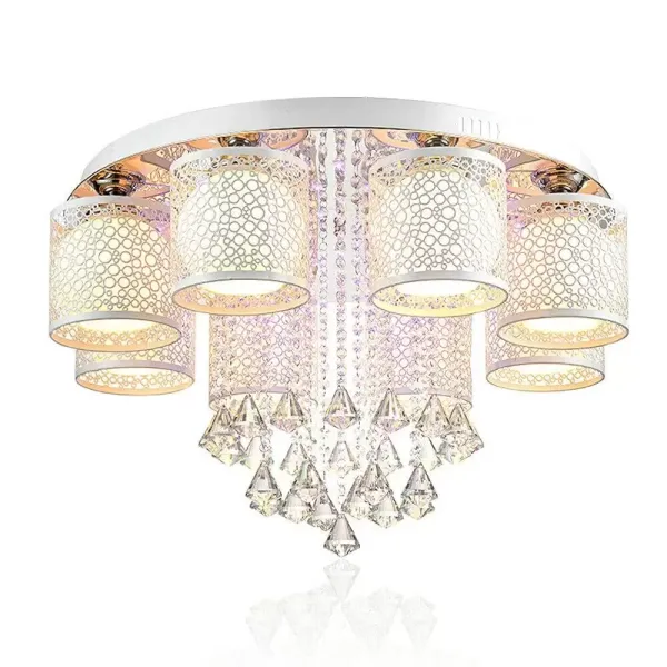 8 Flama Cristal Candelero Moderna Lustre Lámpara de techo transparente con control remoto