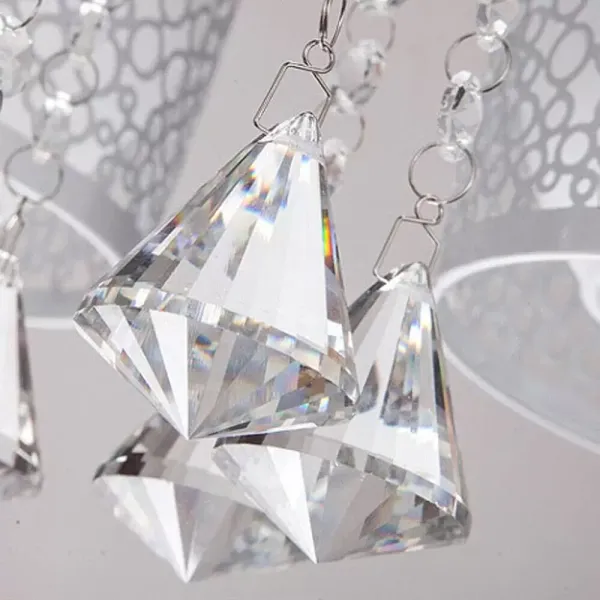 8 Flama Cristal Candelero Moderna Lustre Lámpara de techo transparente con control remoto