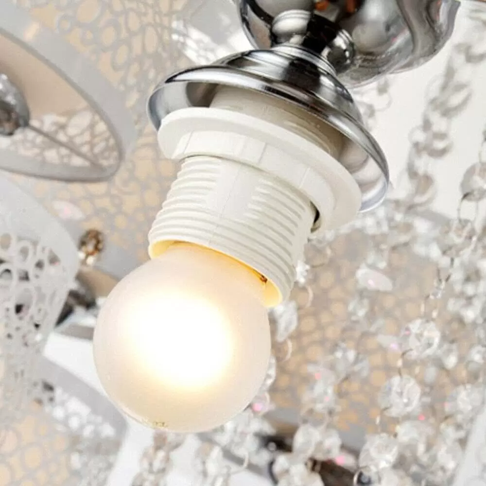 8 Flama Cristal Candelero Moderna Lustre Lámpara de techo transparente con control remoto