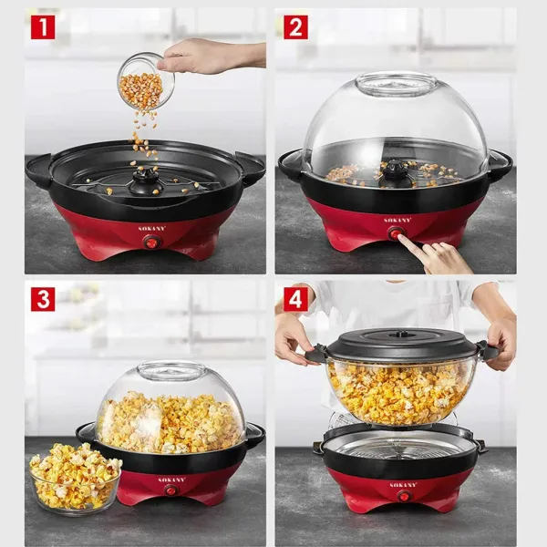 CNCEST Máquina para hacer palomitas en casa, 5 l, antiadherente, eficiente, silenciosa CNCEST Máquina para hacer palomitas en casa, 5 l, antiadherente, eficiente, silenciosa