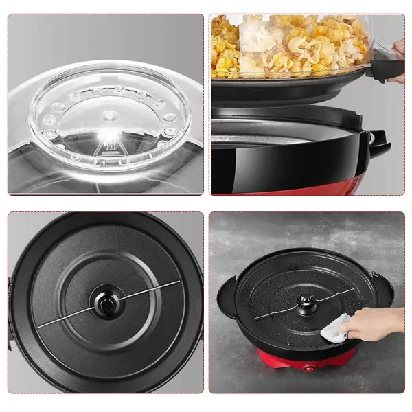 CNCEST Máquina para hacer palomitas en casa, 5 l, antiadherente, eficiente, silenciosa