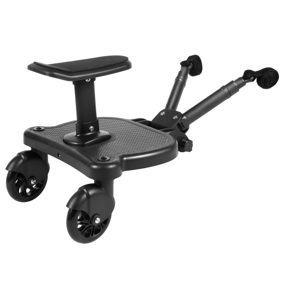 Tablero para cochecito con soporte y accesorio, tableros con ruedas con rueda de 360 grados, asiento desmontable y ensamblado
